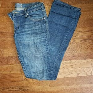 Paper denim wide leg jeans